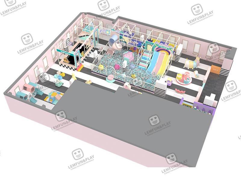 380sqm Macaroon Themed Multi-zone Indoor Play Center for Sale