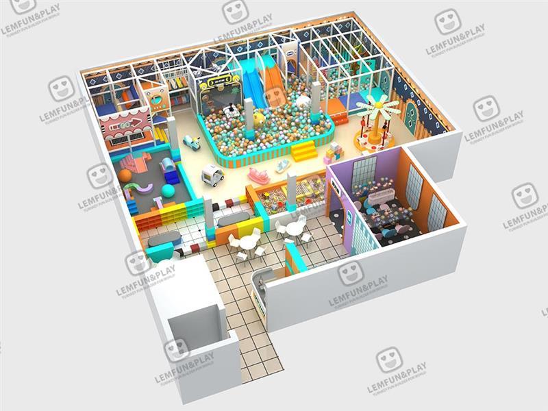175sqm Macaroon Themed Durable Commercial Playground Equipment