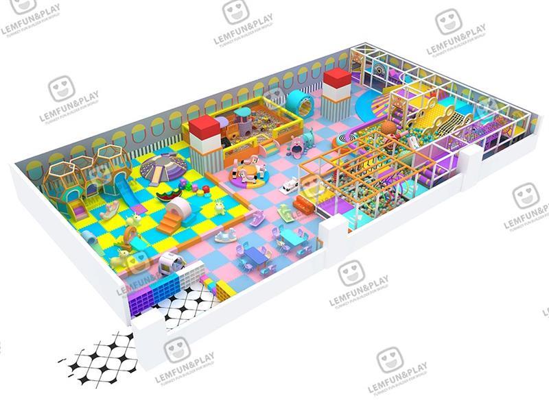 200sqm Candy Themed Commercial Toddler Soft Play Area