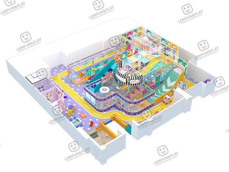 375sqm Candy Themed Modular Indoor Playground Equipment