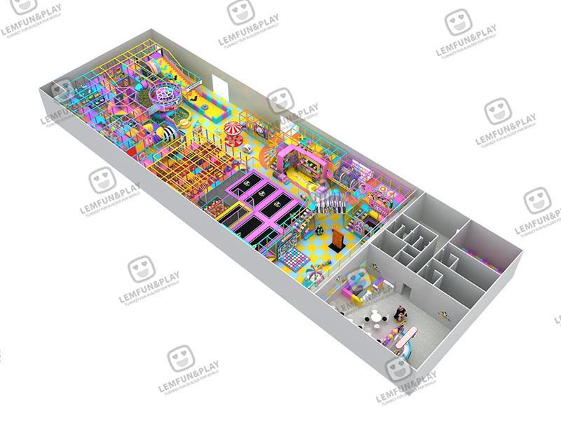 1500sqm Macaroon Themed Large Indoor Playground Equipment